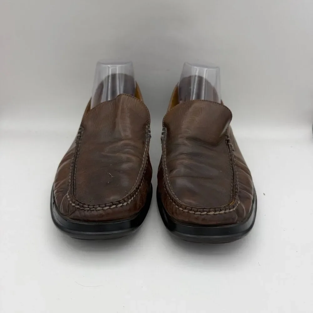 Cole Haan NikeAir Men's 11M Brown Leather Slip On Loafers Comfort Dress Shoes